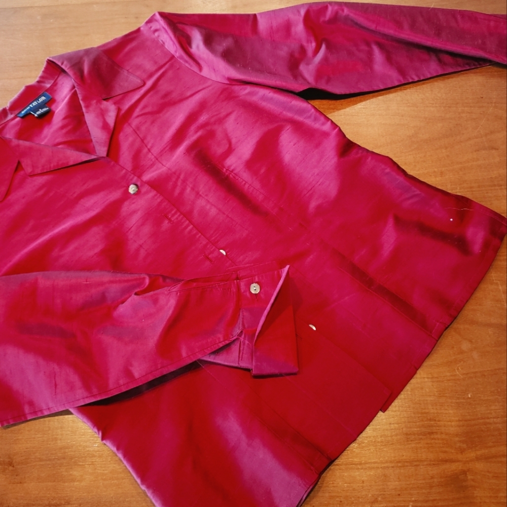 Ann Taylor silk blouse with french cuffs